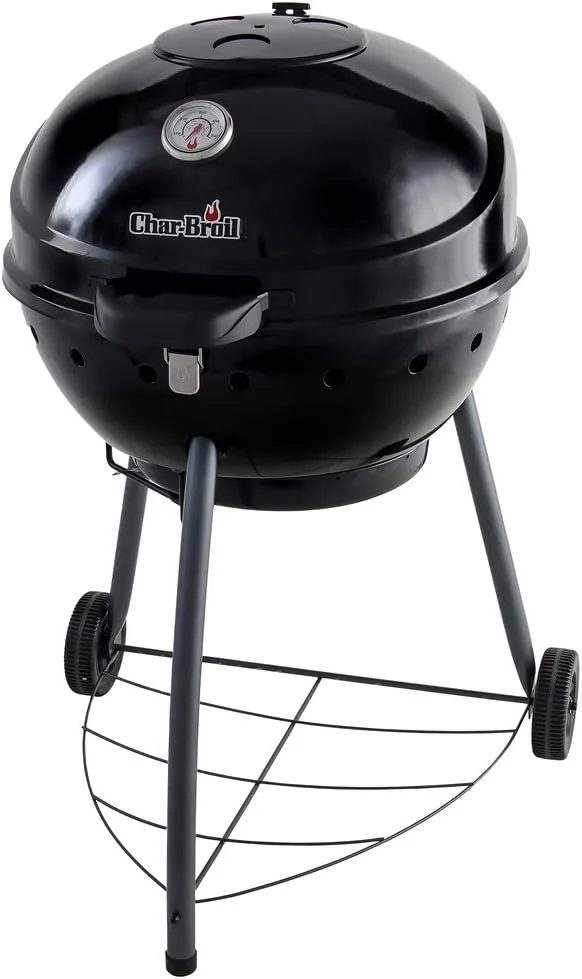 Barbacoa de carbón Char-Broil Kettleman, vista general en ángulo
