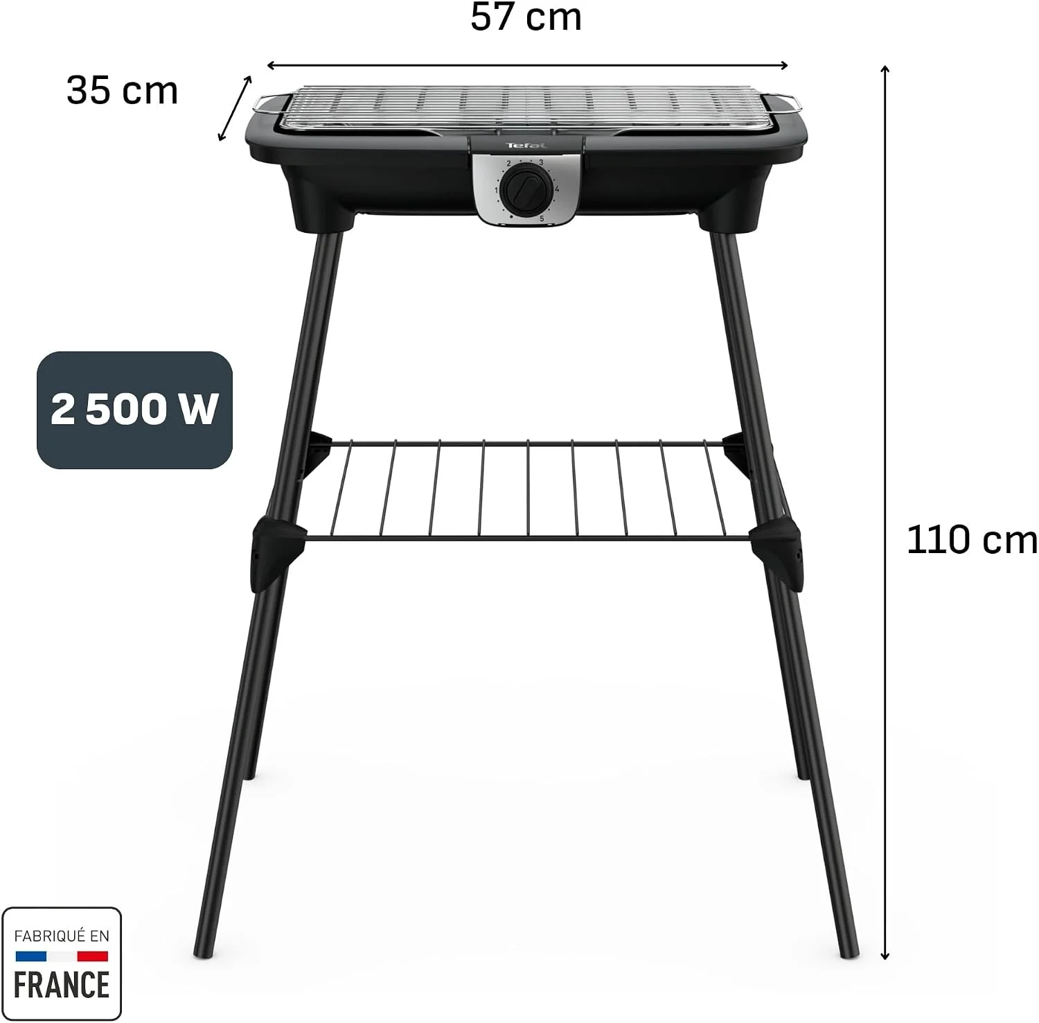 Dimensiones y potencia de la barbacoa eléctrica Tefal EasyGrill XXL: 2.500 W