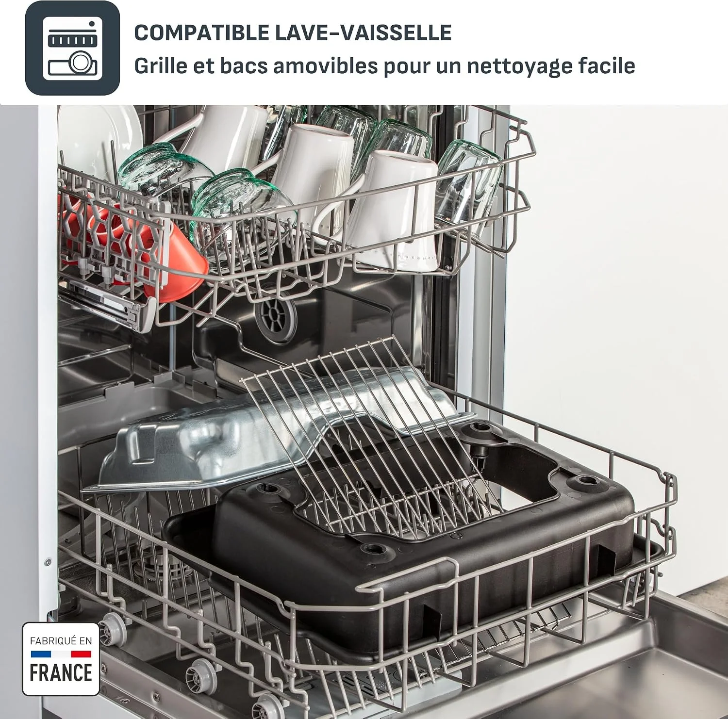 Rejilla desmontable apta para lavavajillas de la barbacoa eléctrica Tefal EasyGrill XXL